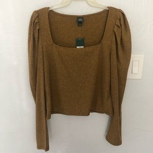 Puff Sleeve Crop Top - NWT